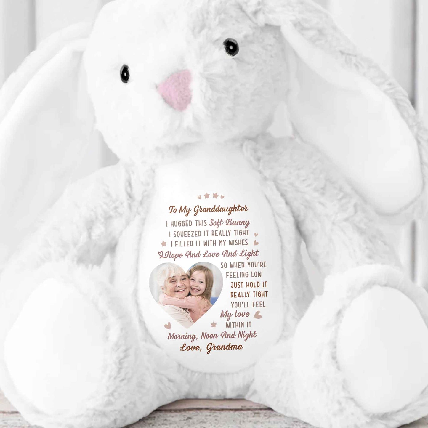 To My Granddaughter, Hope And Love And Light Soft Bunny