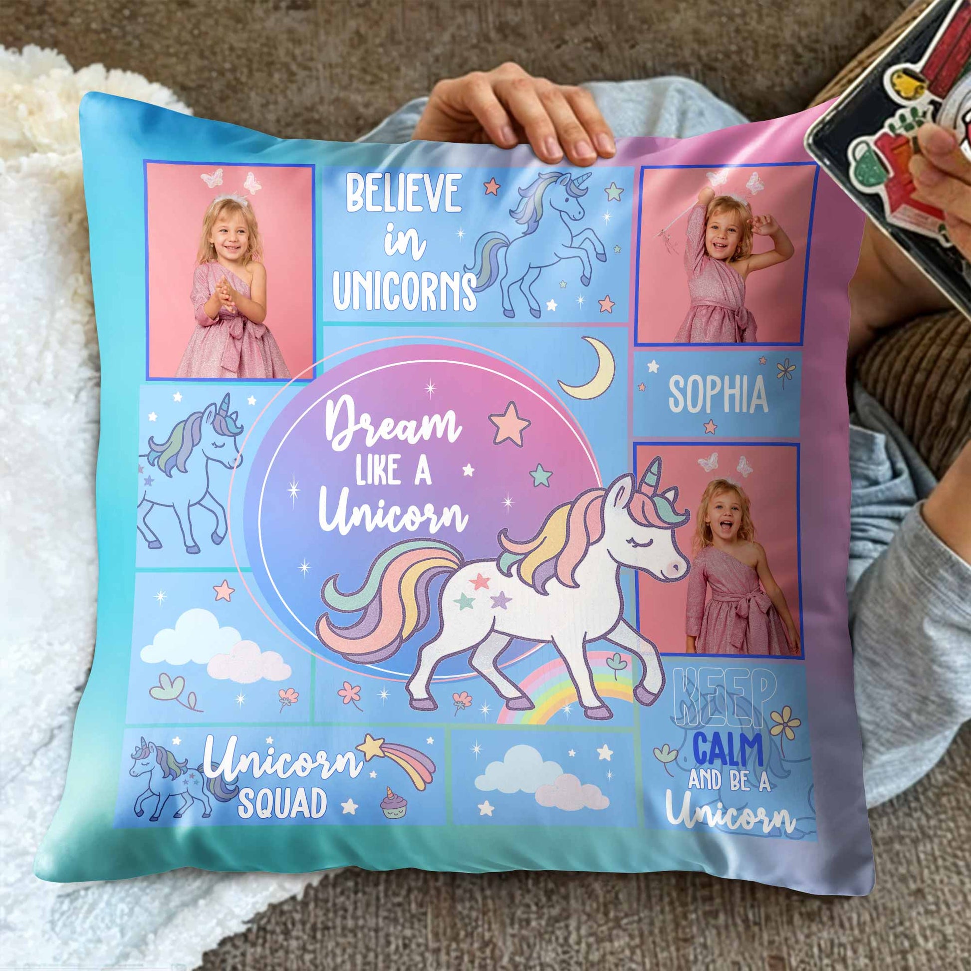 Believe In Unicorns, Dream Like A Unicorn, Custom Pillow