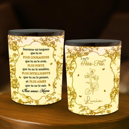 Souvenez-vous toujours que vous êtes plus courageux, motif floral - Pot en verre personnalisé avec LED - GDT347_LEJAR