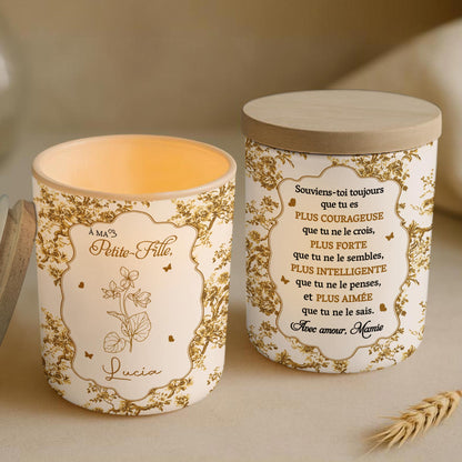 Souvenez-vous toujours que vous êtes plus courageux, motif floral - Pot en verre personnalisé avec LED - GDT347_LEJAR