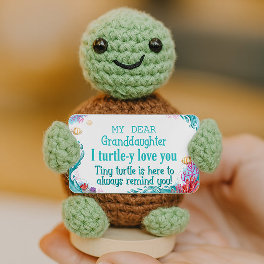 My Dear Granddaughter I Turtle-y Love You - Crochet Doll With Custom Card - GDT349_CDOLL