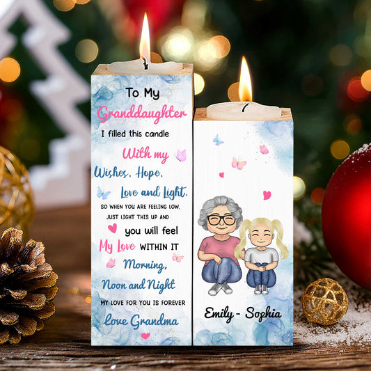 Love Grandma, Candle With Wishes And Light