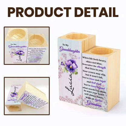 To My Granddaughter, You’re Brave and Bright - Personalized Custom Candle Holder - GDT356_CAHOW