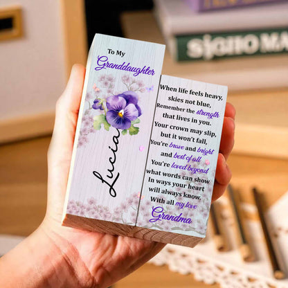 To My Granddaughter, You’re Brave and Bright - Personalized Custom Candle Holder - GDT356_CAHOW