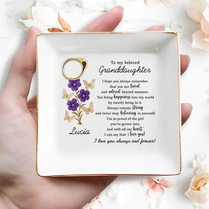 To My Beloved Granddaughter, Flowers And Butterflies
