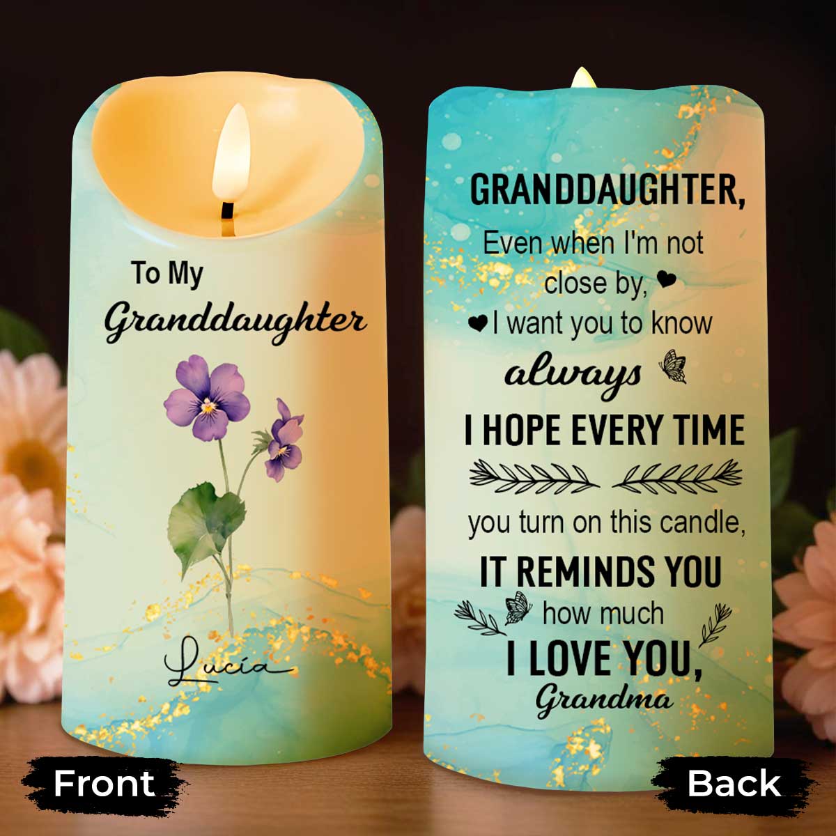 To My Granddaughter, Love From Grandma, Flowers