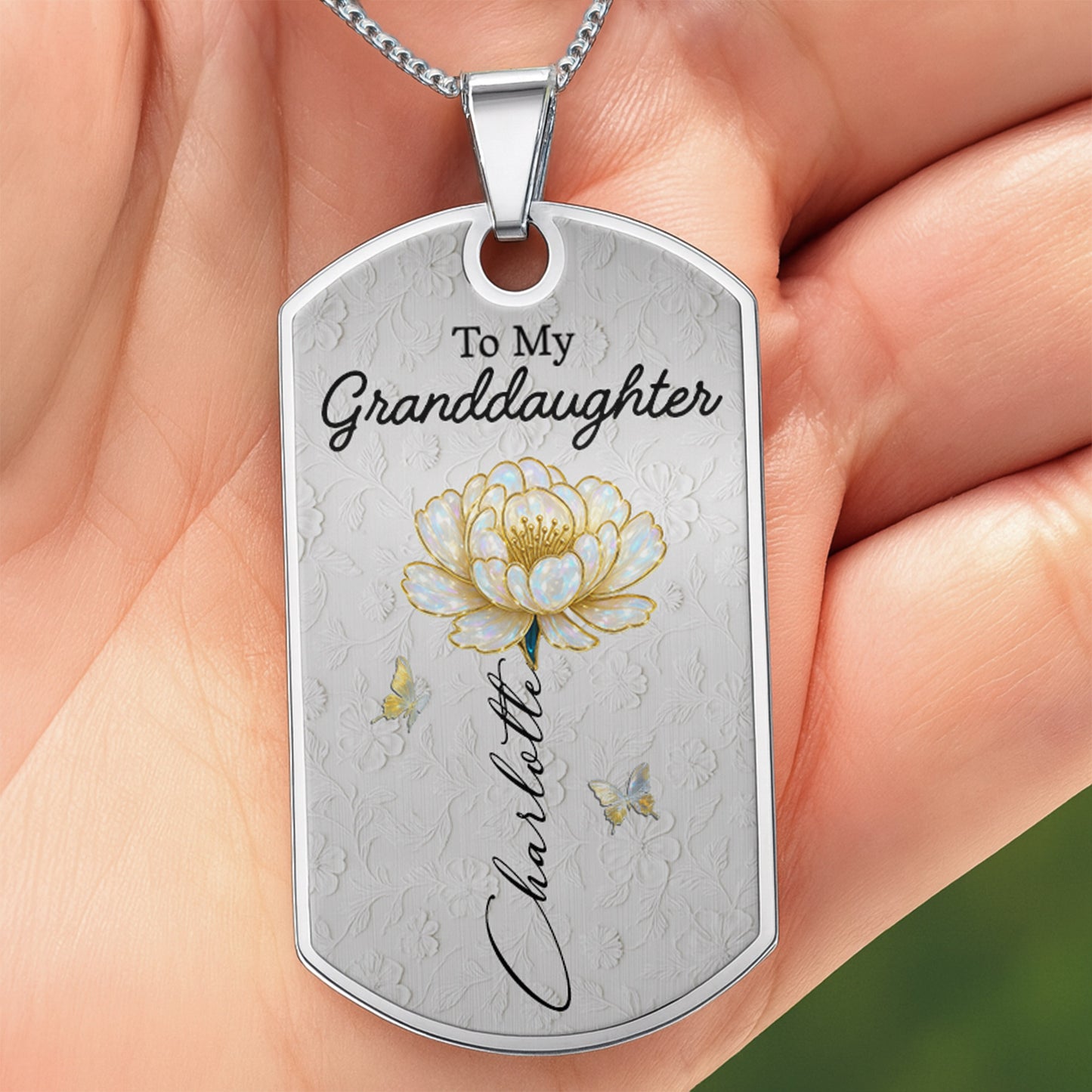 To My Granddaughter, Flower And Butterfly Design