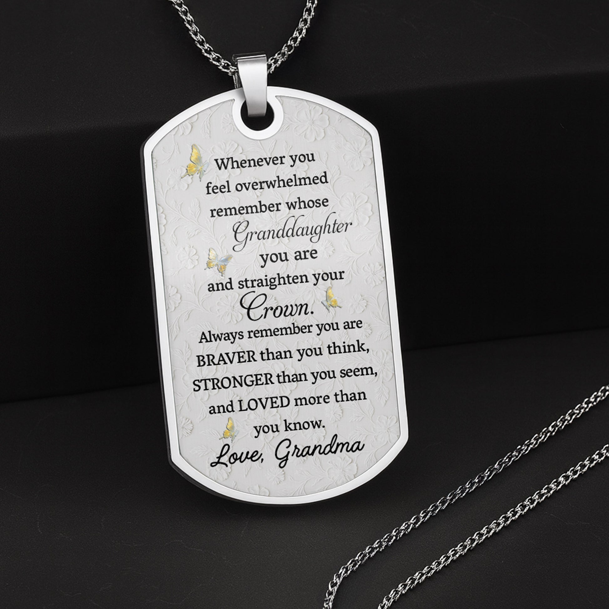 To My Granddaughter, Flower And Butterfly Design