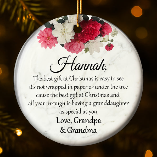 El mejor regalo de Navidad: Adorno de cerámica redondo personalizado - GDT375_RCE