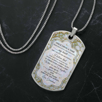 To My Granddaughter Flower And Butterfly Necklace