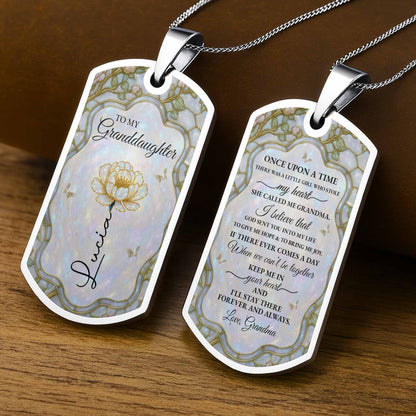 To My Granddaughter Flower And Butterfly Necklace
