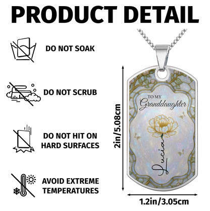To My Granddaughter Flower And Butterfly Necklace