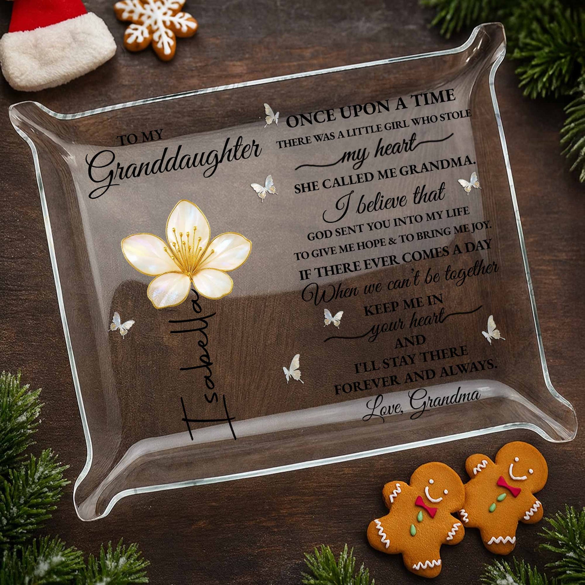 To My Granddaughter, Love Grandma, Flowers And Butterflies