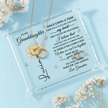 To My Granddaughter, Love Grandma, Flowers And Butterflies