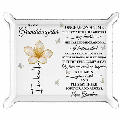 To My Granddaughter, Love Grandma, Flowers And Butterflies
