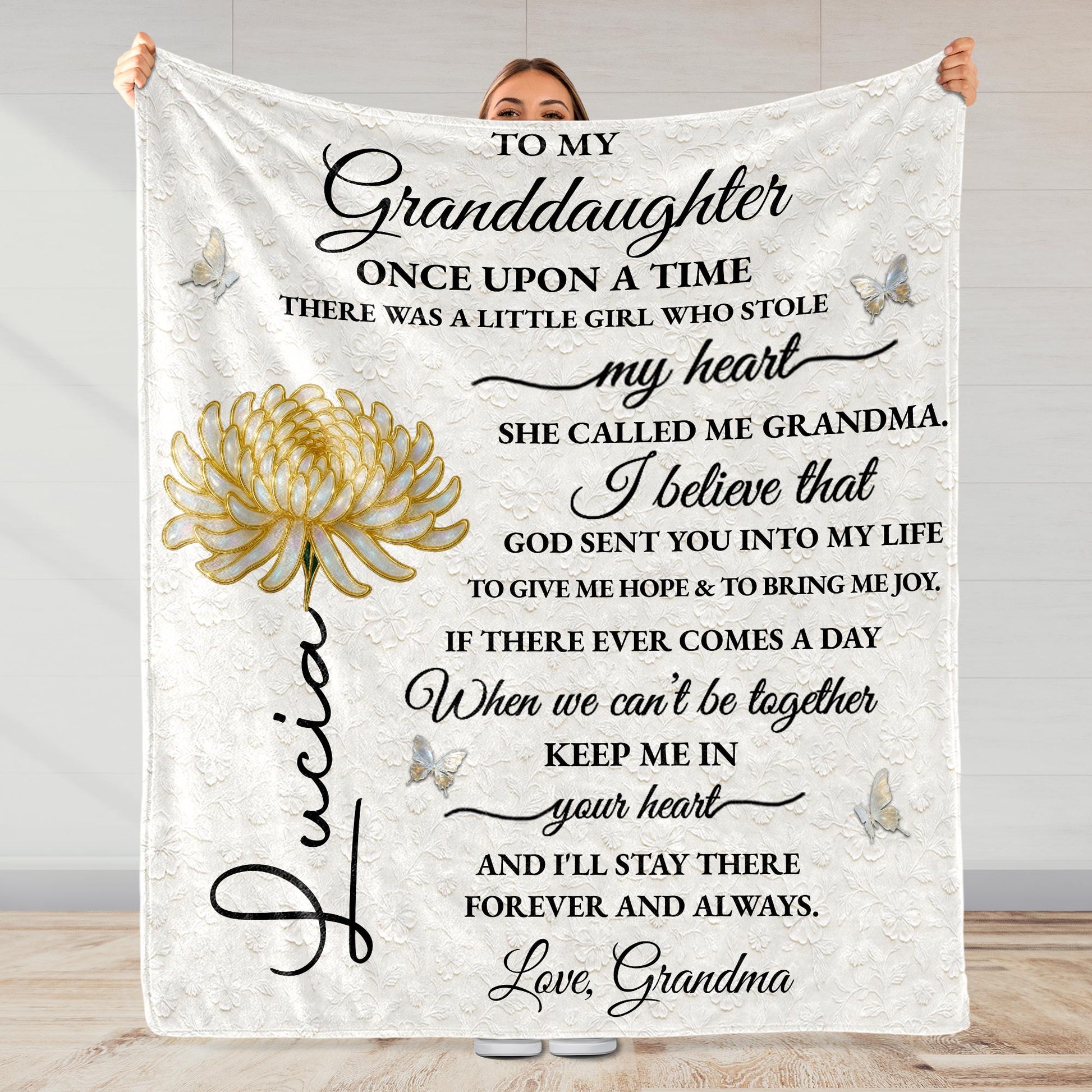 To My Granddaughter, Once Upon A Time, Rose And Butterflies