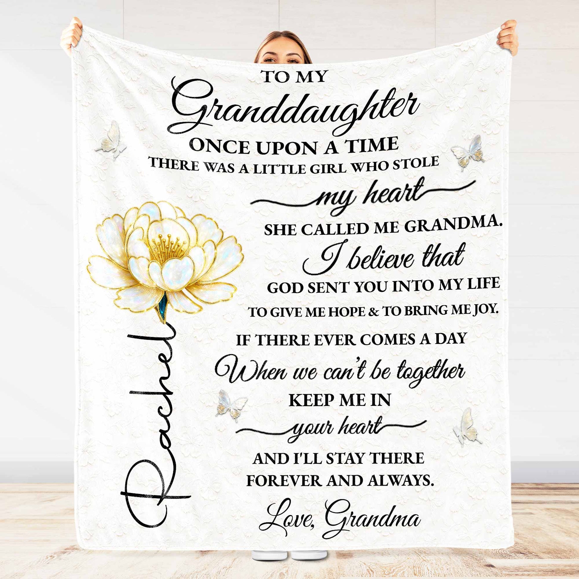 To My Granddaughter, Once Upon A Time, Rose And Butterflies