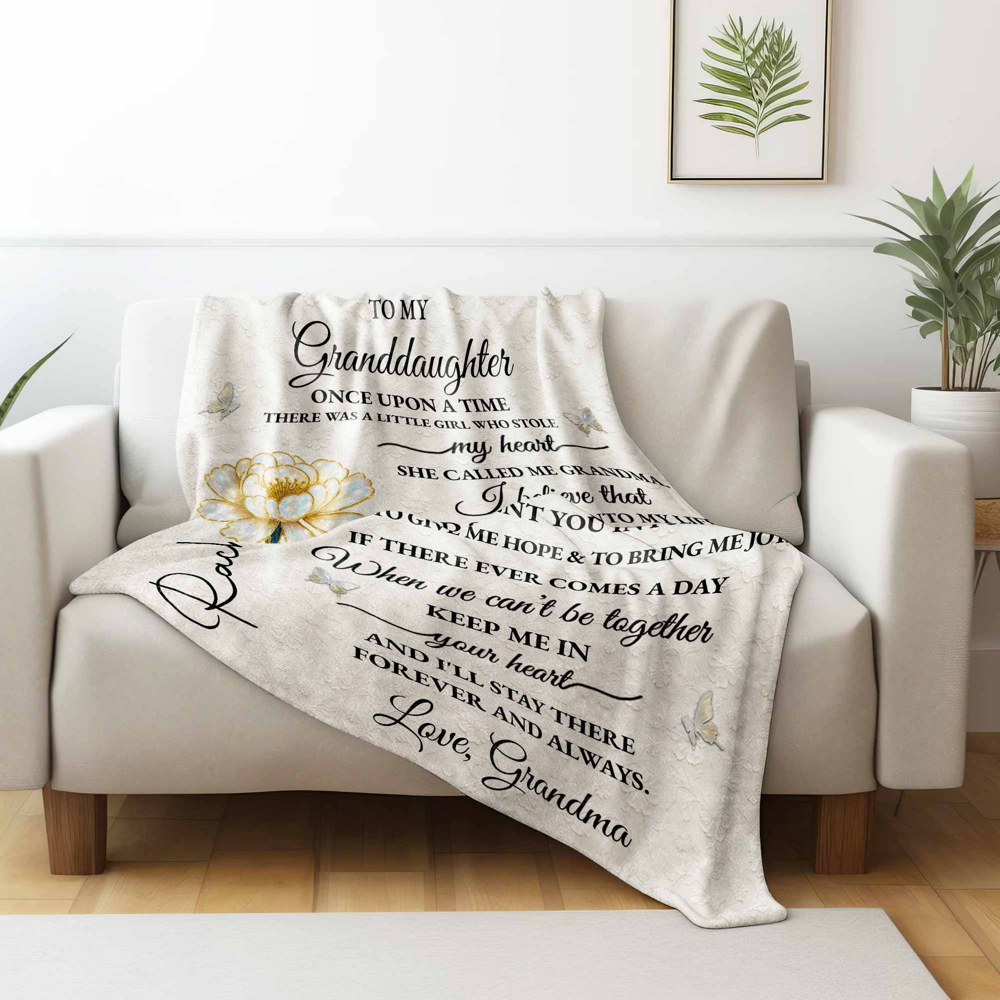 To My Granddaughter, Once Upon A Time, Rose And Butterflies