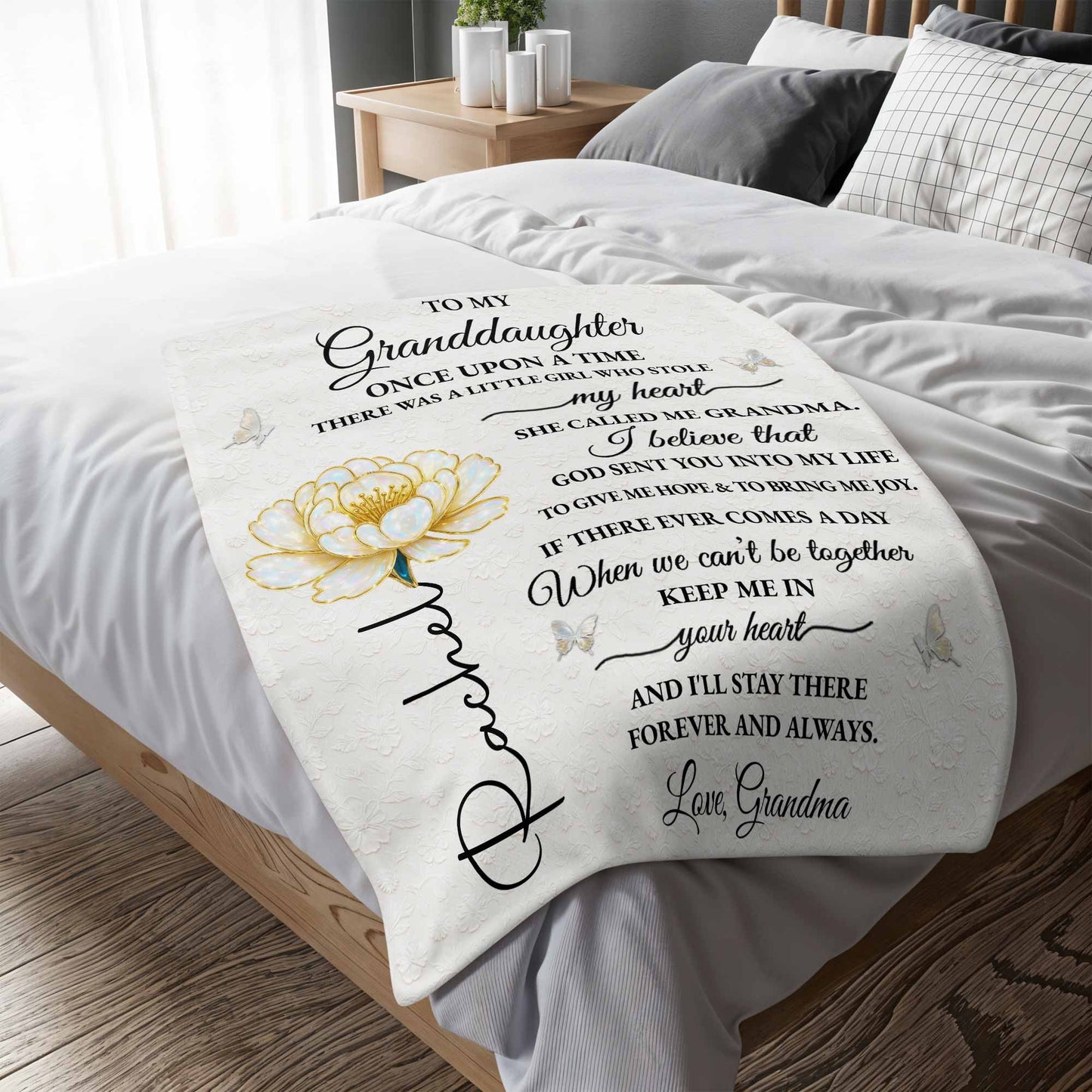 To My Granddaughter, Once Upon A Time, Rose And Butterflies