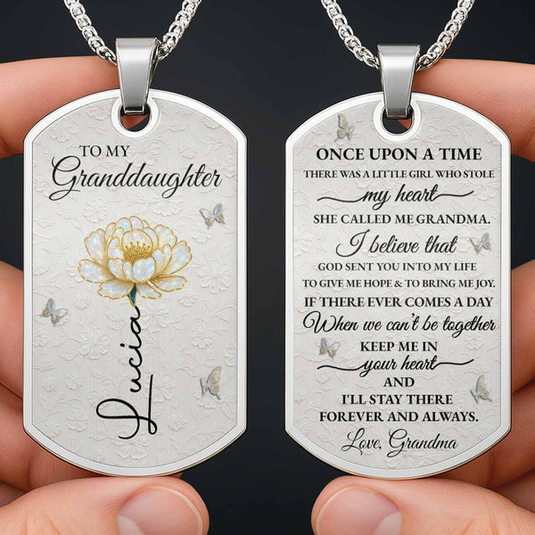 To My Granddaughter Love You Forever Flower Necklace