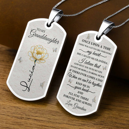 To My Granddaughter Love You Forever Flower Necklace