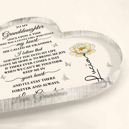 To My Granddaughter, Keepsake With Flower And Butterflies