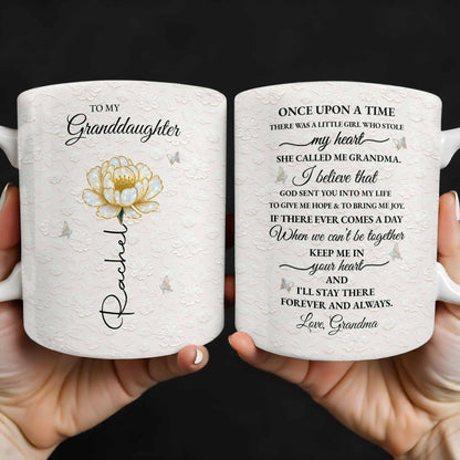 To My Granddaughter, Love Grandma, Beautiful Flower And Butterfly Design