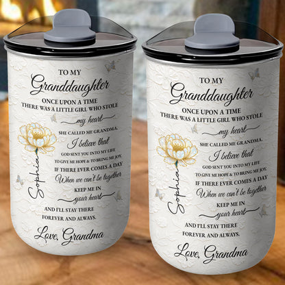 To My Granddaughter Once Upon A Time Flower And Butterfly - Personalized Custom 10oz Tumbler - GDT389_MTUM