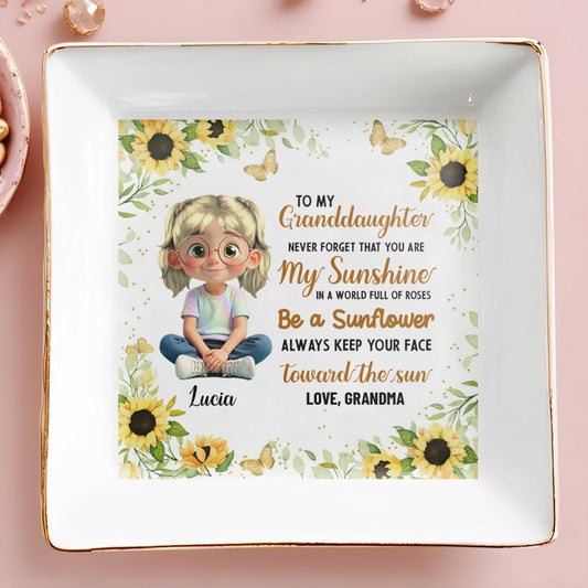 To My Granddaughter, Be A Sunflower With Sunshine And Roses