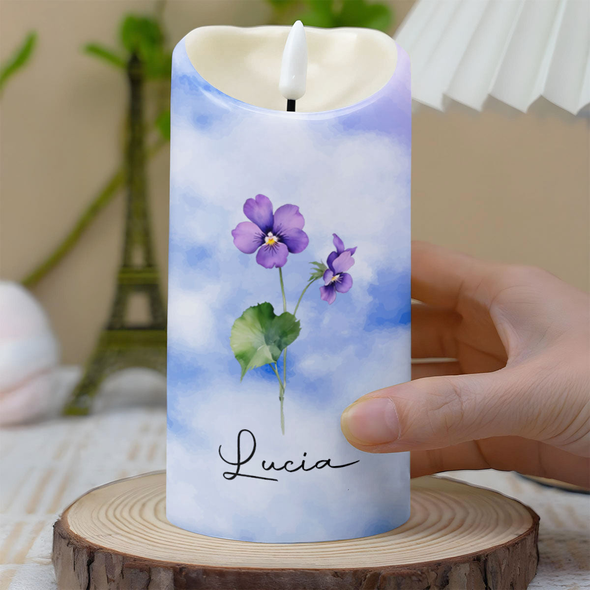 To My Granddaughter, Love You Forever, Flowers And Butterflies - Personalized Custom LED Candle - GDT402_LECA