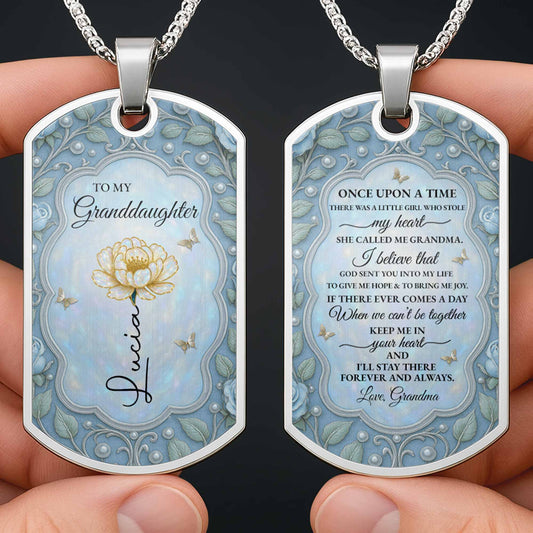 To My Granddaughter, A Reminder Of Love, Flower And Butterflies Tag