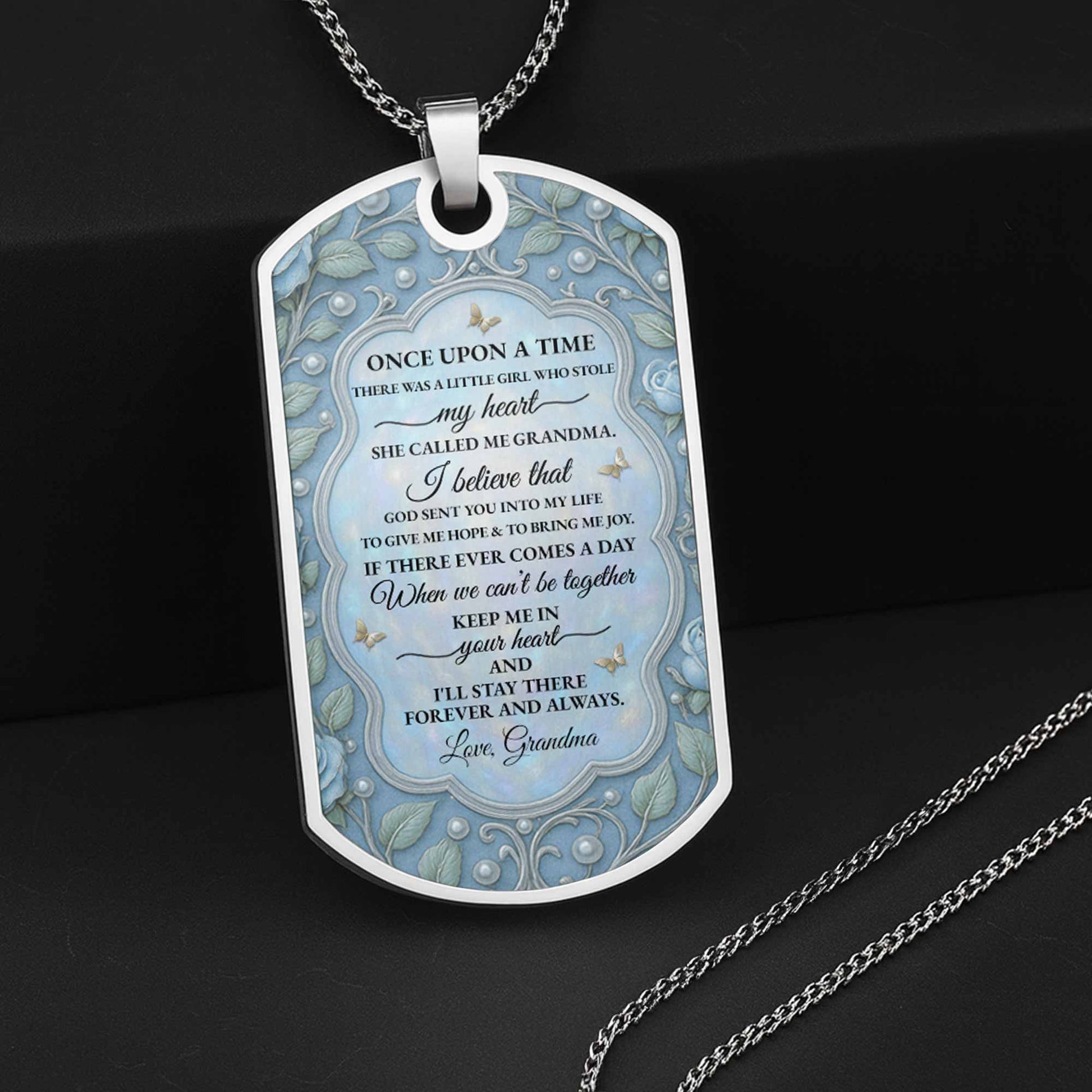 To My Granddaughter, A Reminder Of Love, Flower And Butterflies Tag