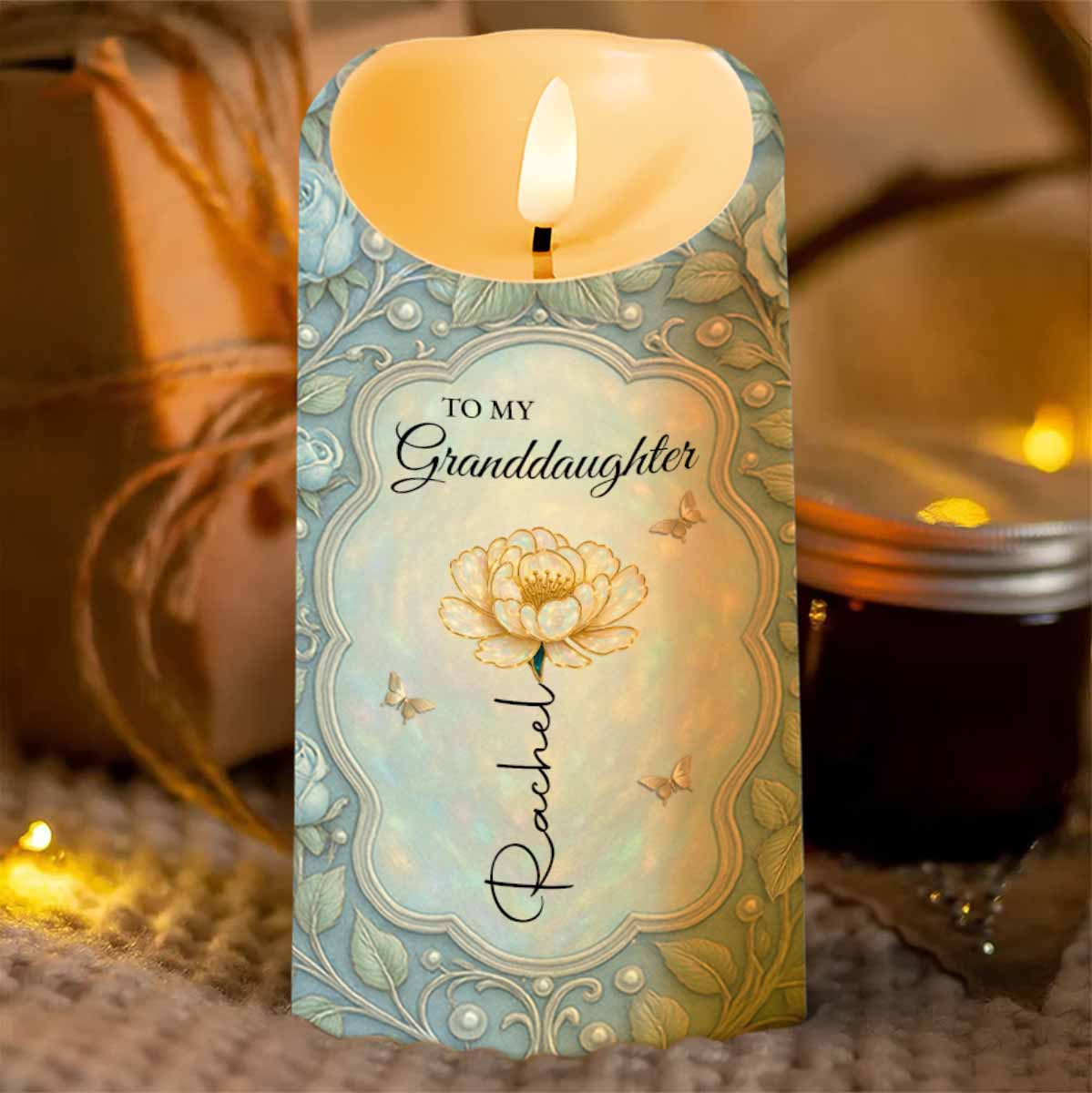 To My Granddaughter, Love Always With Flower And Butterflies