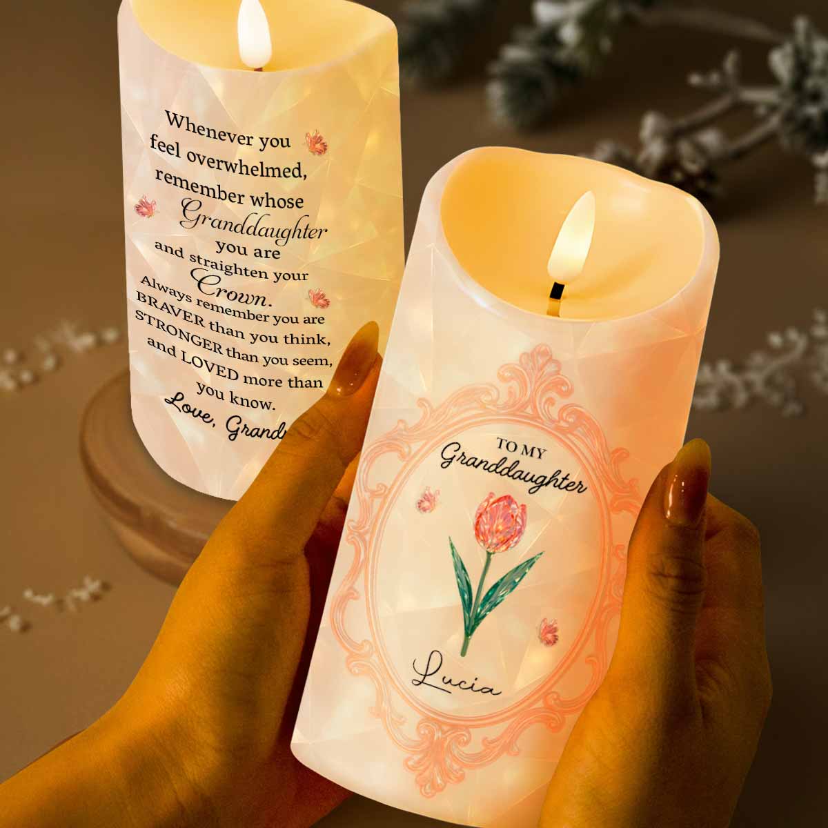 Straighten Your Crown, Granddaughter Love Message with Flowers