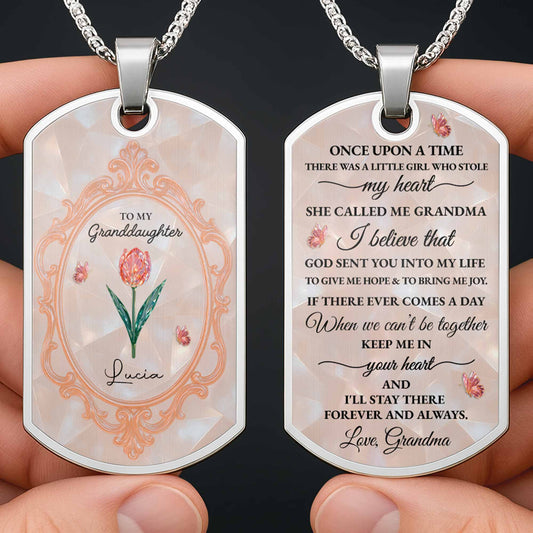 To My Granddaughter, Love Forever, Ornate Frame And Flowers