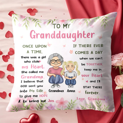 To My Granddaughter, Grandmother and Granddaughter Together - Personalized Custom Pillow, Insert Included - GDT417_PLW