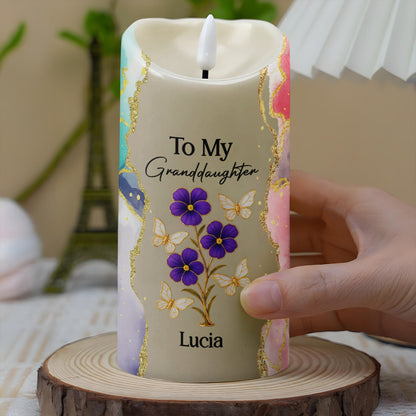 Always Remember You Are Braver, Butterflies And Flowers - Personalized Custom LED Candle - GDT418_LECA