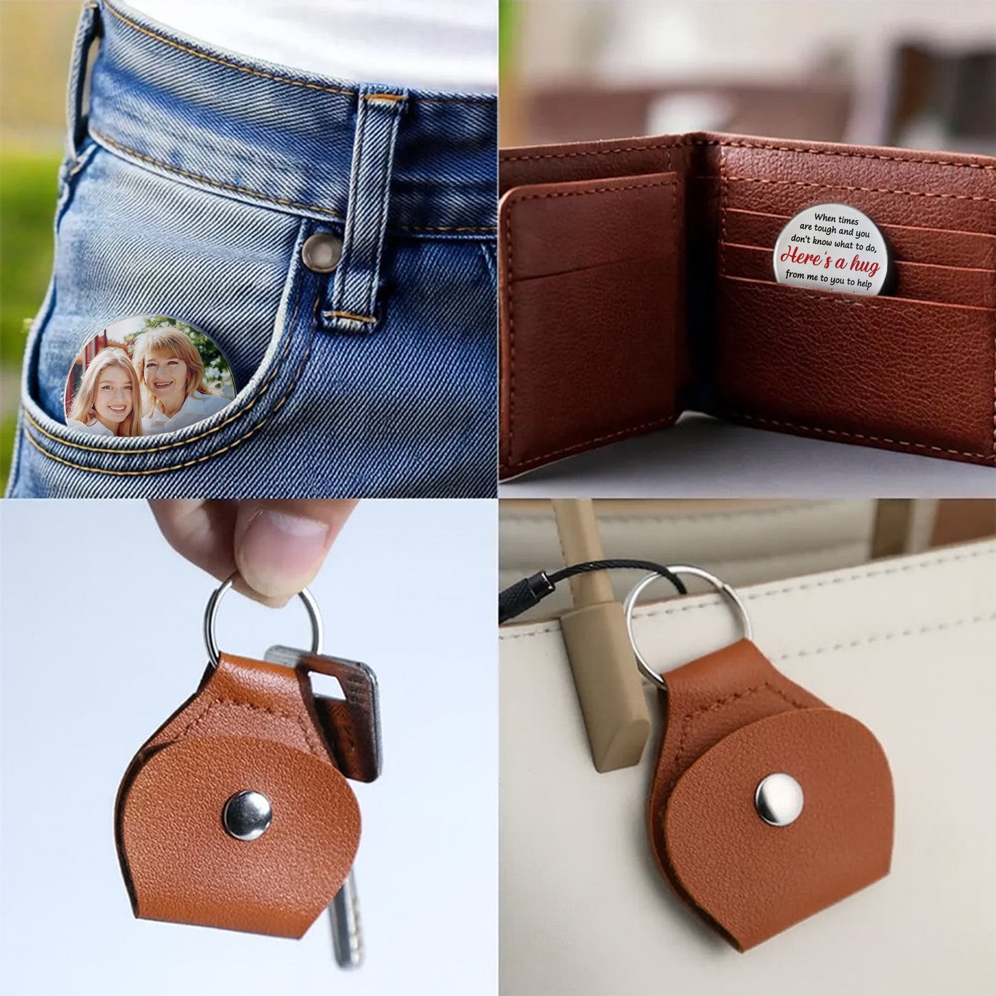 Here's A Hug From Me To You, Heart Design - Personalized Custom Pocket Hug - GDT425_HTOK