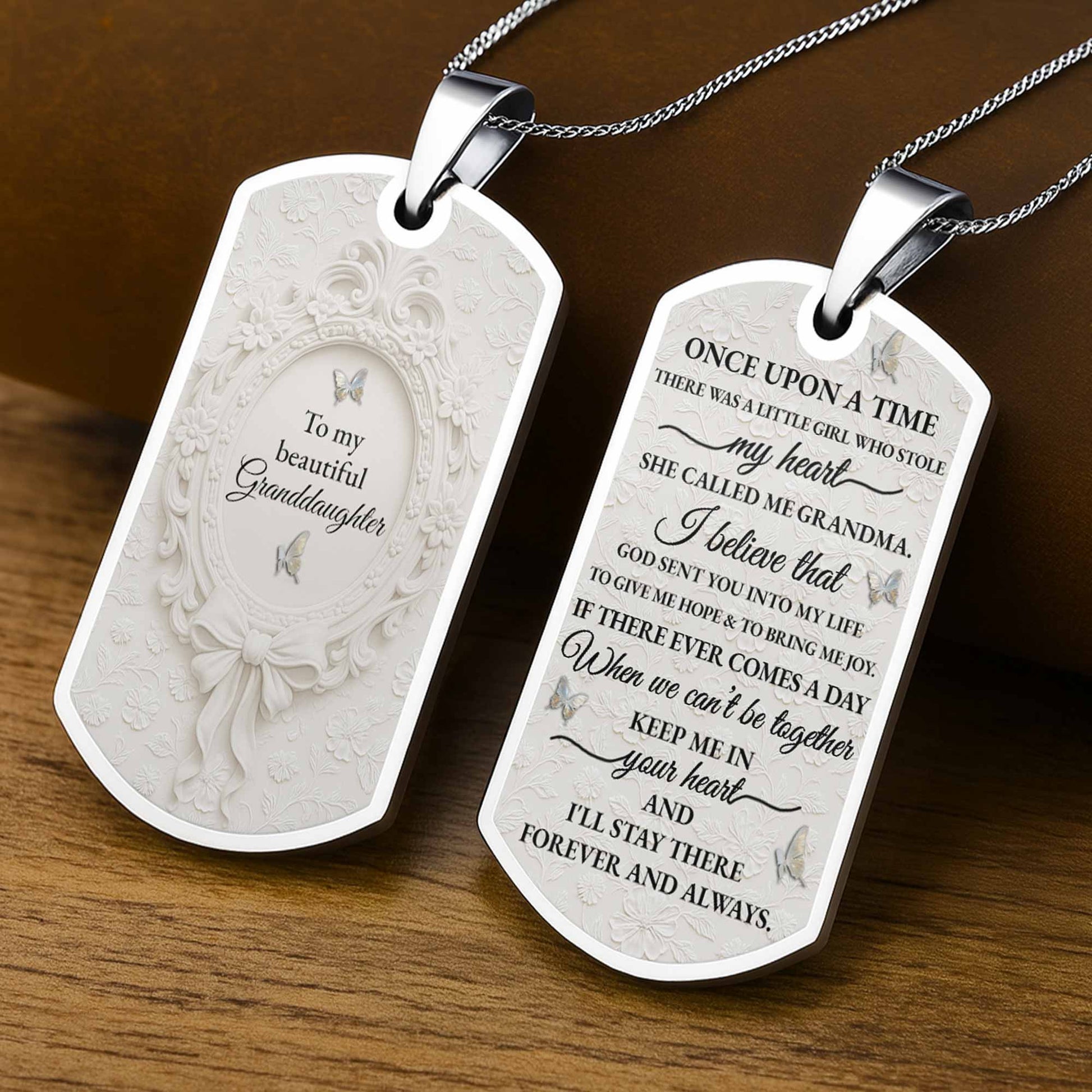 To My Beautiful Granddaughter, Bow And Butterflies Design