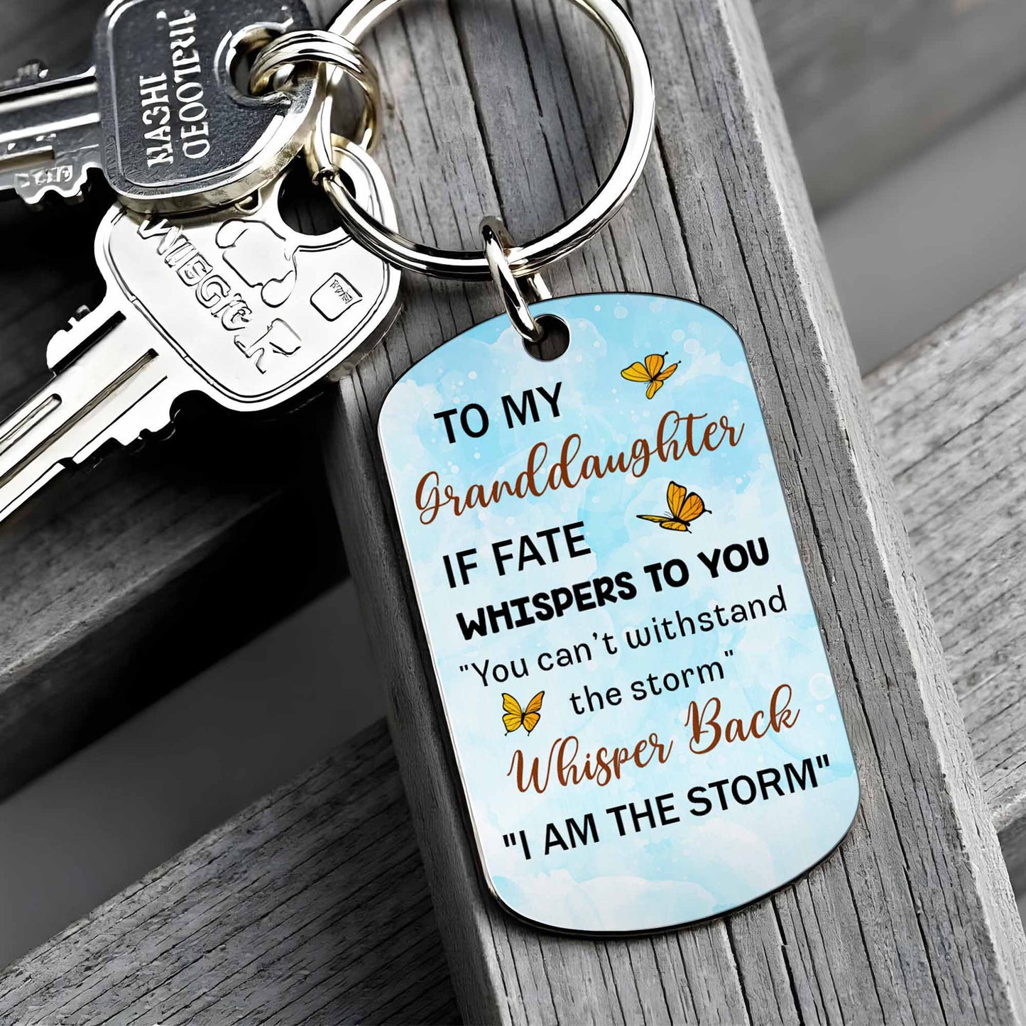To My Granddaughter, I Am The Storm, Cartoon Girl And Butterflies