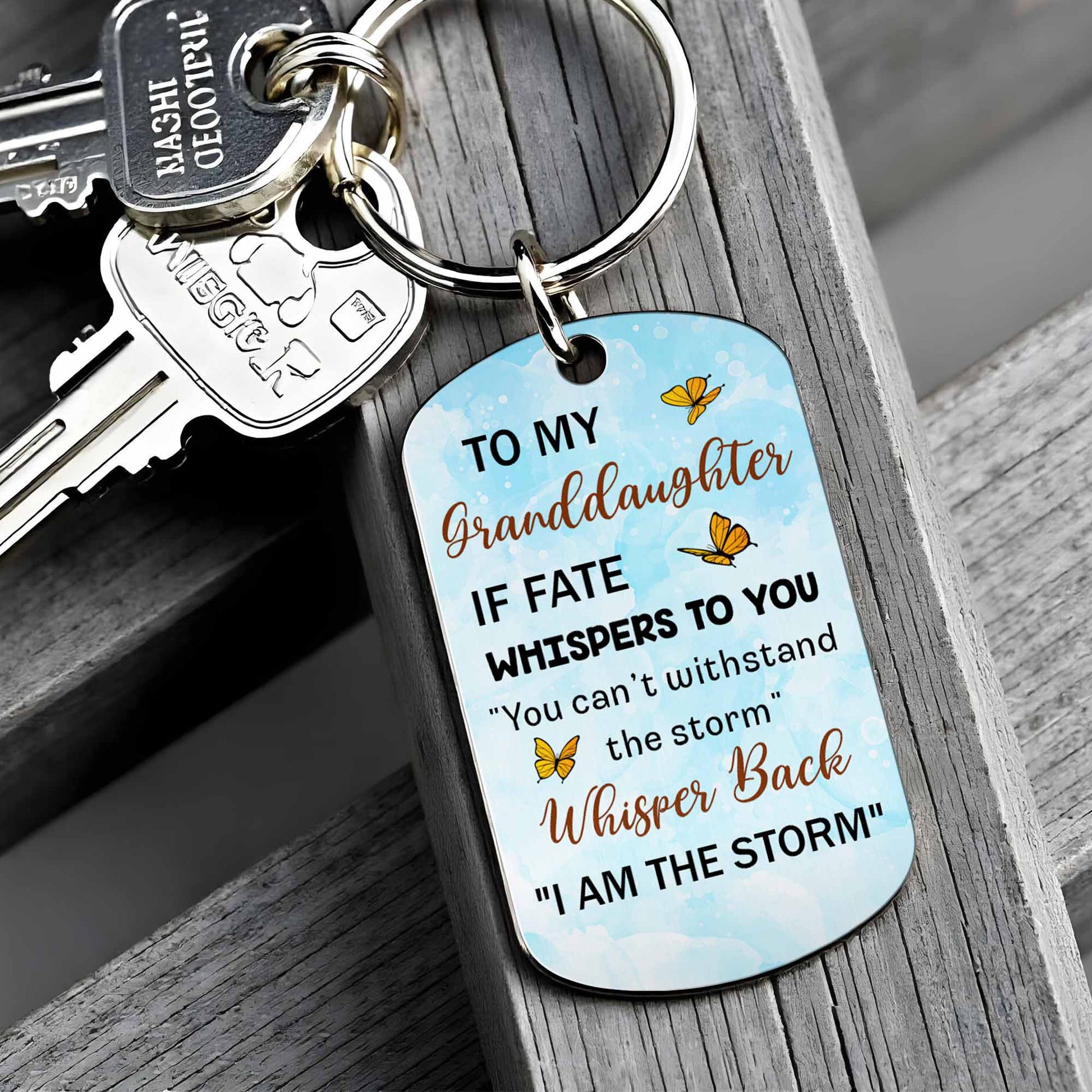 To My Granddaughter, I Am The Storm, Cartoon Girl And Butterflies