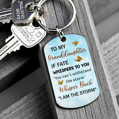 To My Granddaughter, I Am The Storm, Cartoon Girl And Butterflies