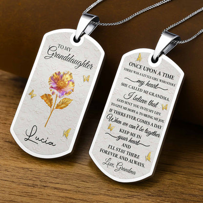 To My Granddaughter, Flower and Butterflies Necklace