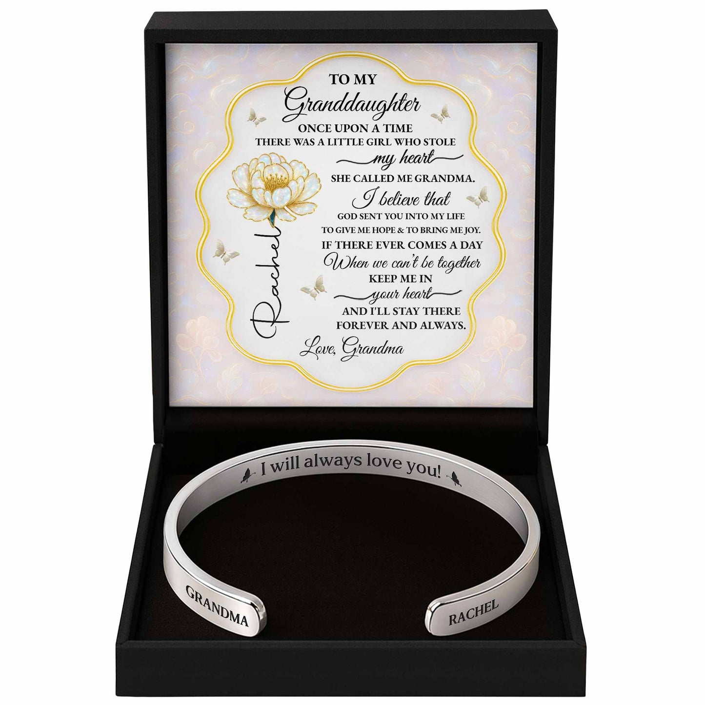 To My Granddaughter, Rose Message Card