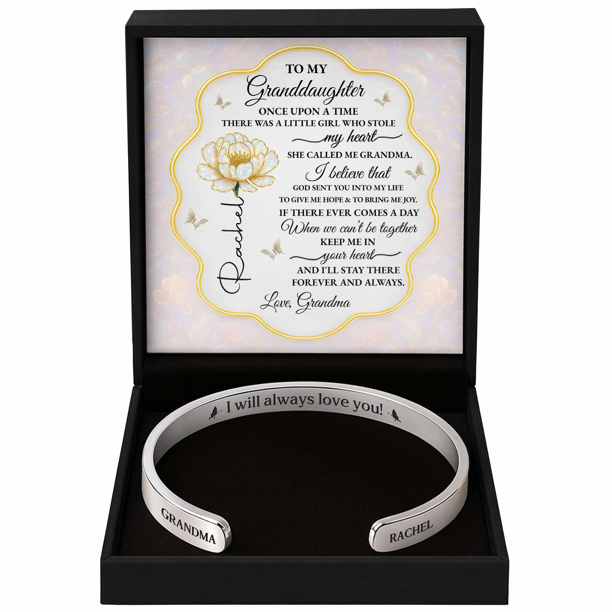 To My Granddaughter, Rose Message Card