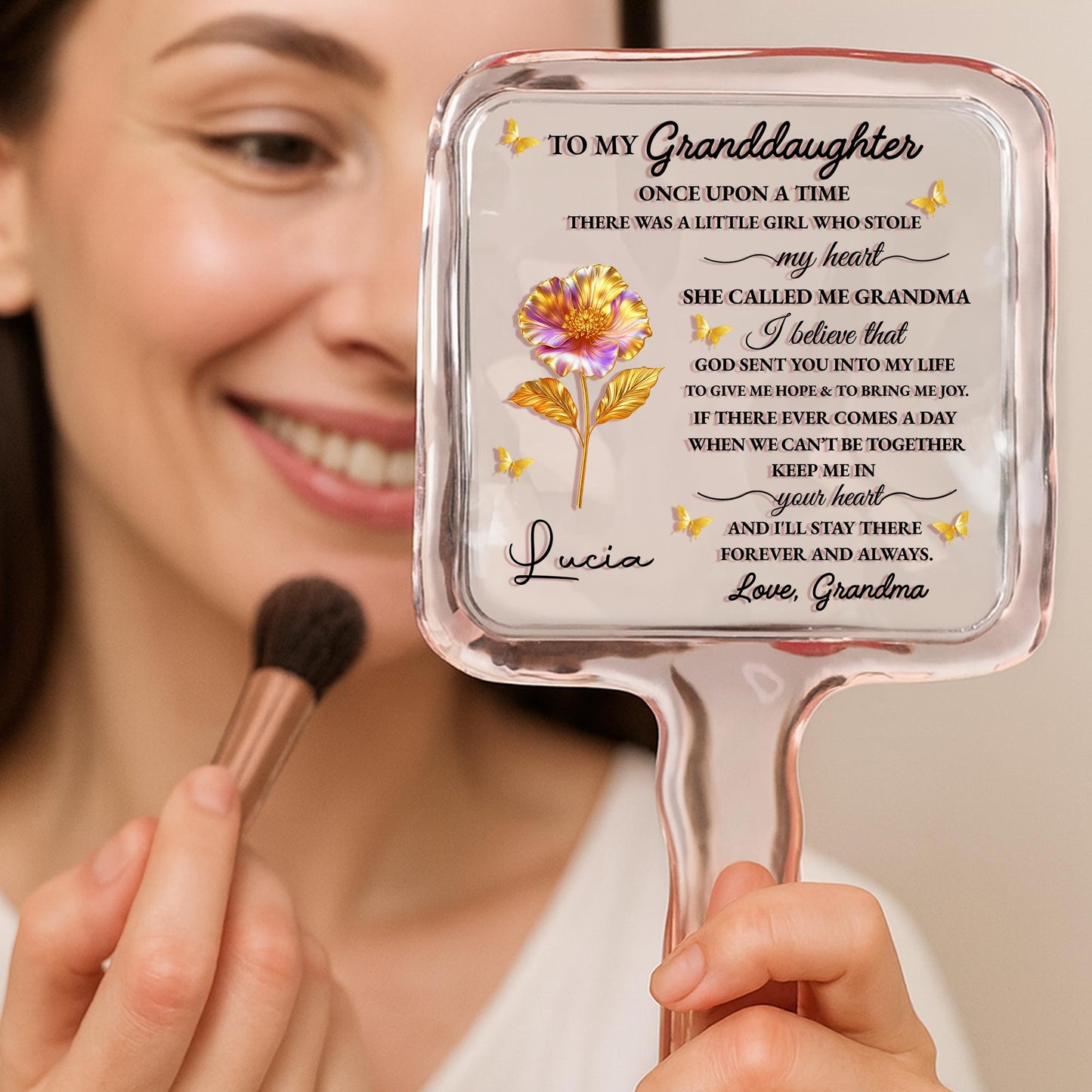 To My Granddaughter, Love Grandma, Flowers And Butterflies