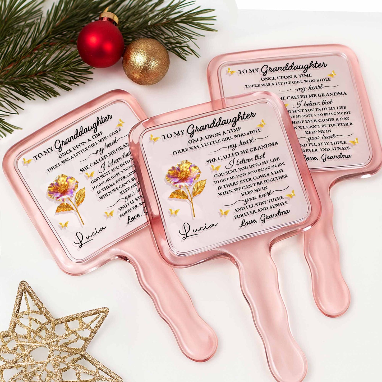 To My Granddaughter, Love Grandma, Flowers And Butterflies