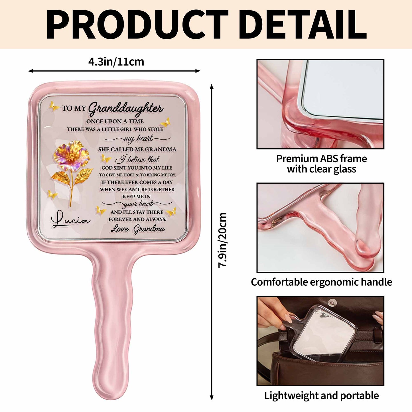 To My Granddaughter, Love Grandma, Flowers And Butterflies