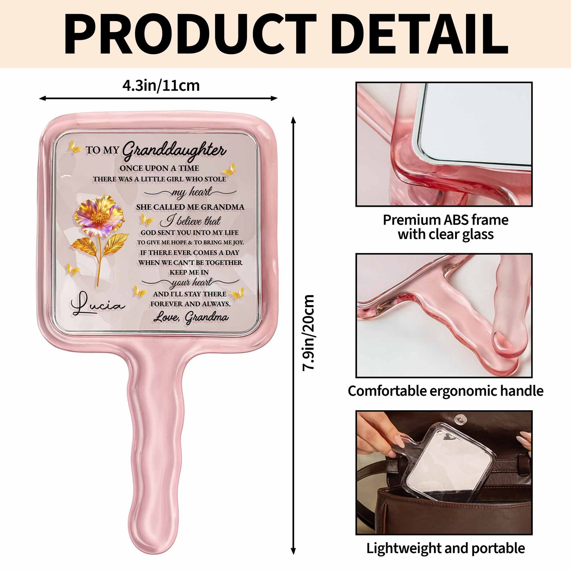 To My Granddaughter, Love Grandma, Flowers And Butterflies