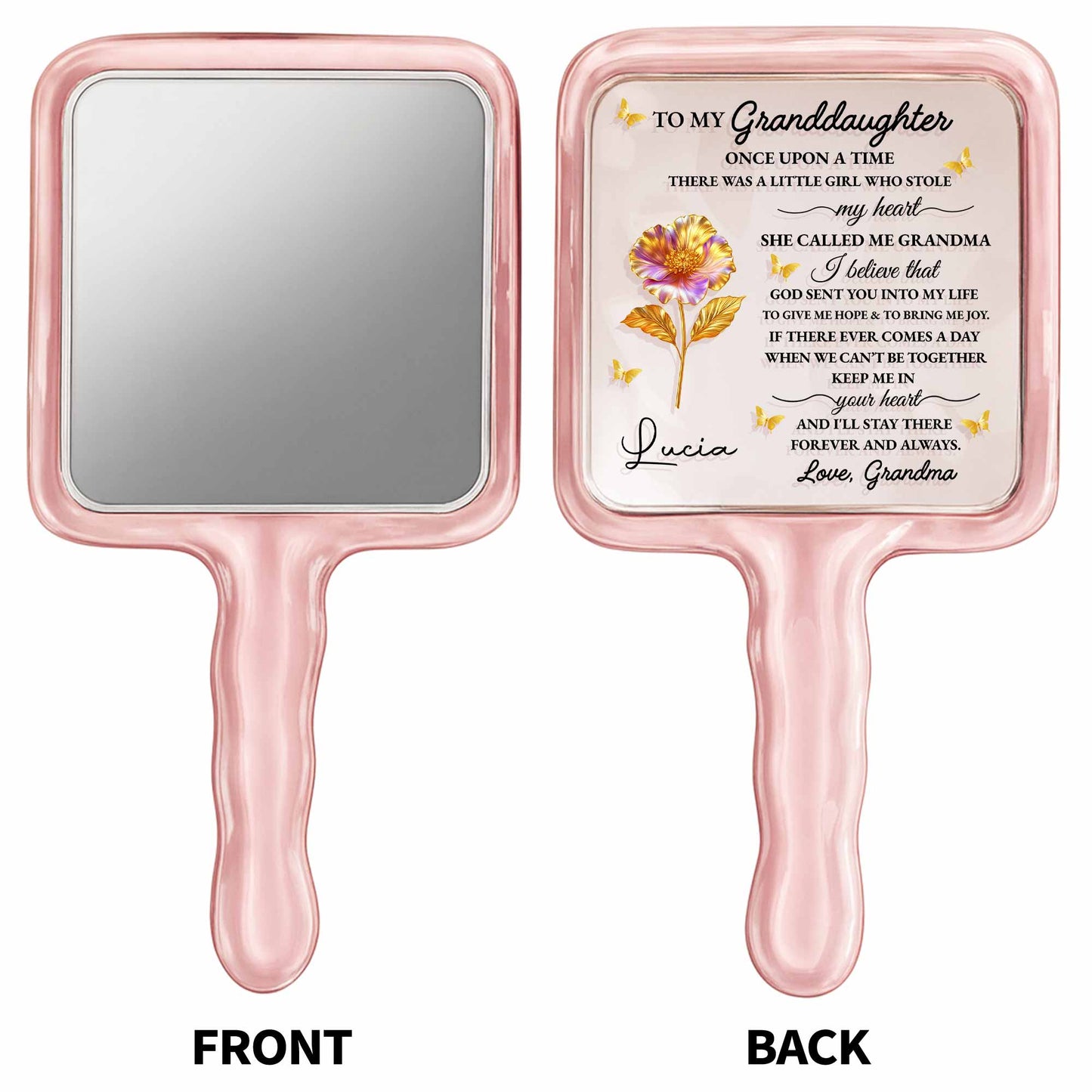 To My Granddaughter, Love Grandma, Flowers And Butterflies